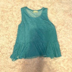 Altar’d State- Girls S, Teal, Ruffled Tank top